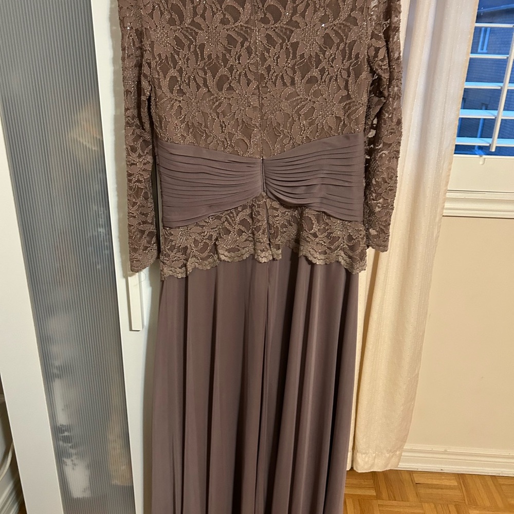 Cachet Lace and Chiffon Wedding Dress in Taupe